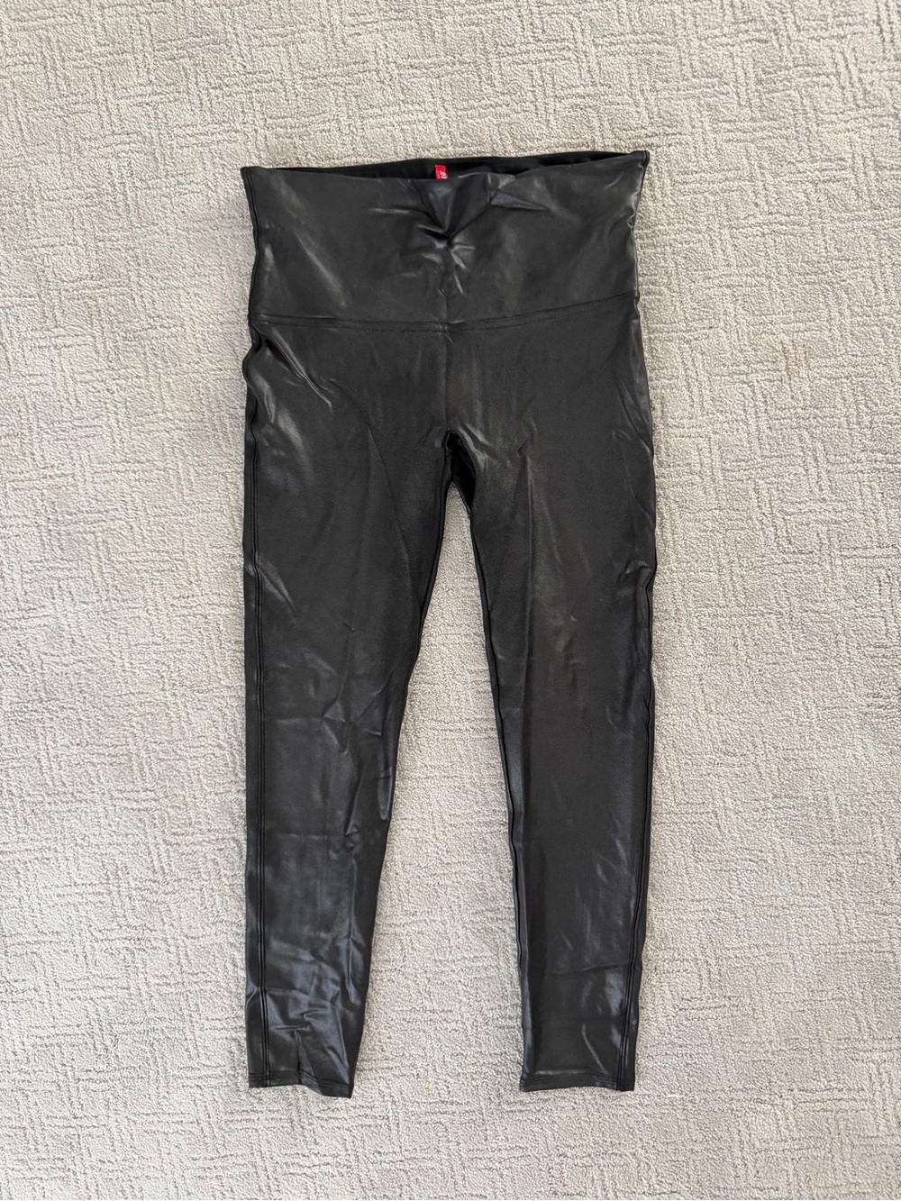 SPANX Black Faux Leather High-Rise Jeggings